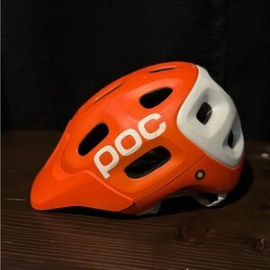 Poc Orange and White Bike Helmet